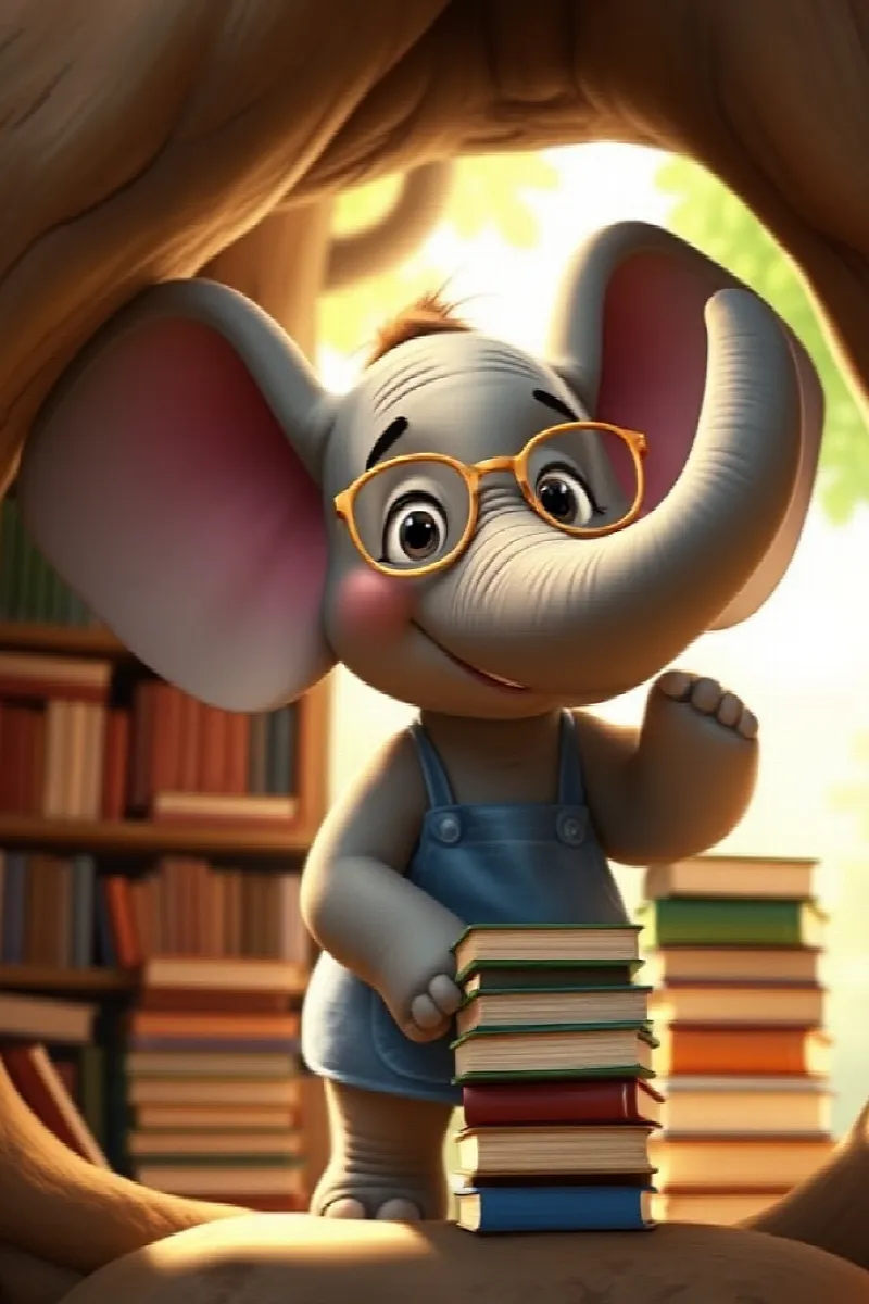Picture 2 from the tale The Elephant's Tiny Library