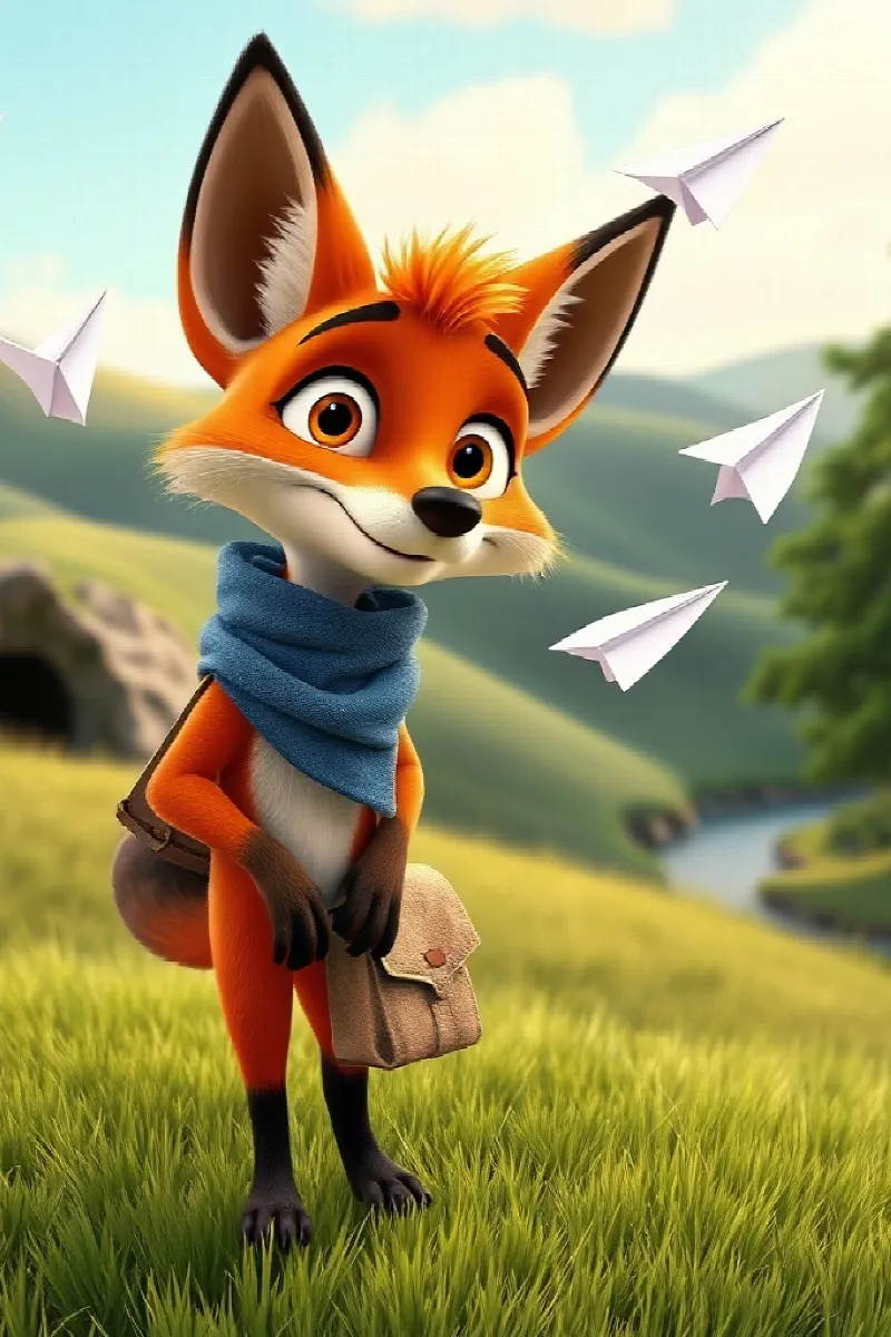 Picture 2 from the tale The Fox's Paper Airplane