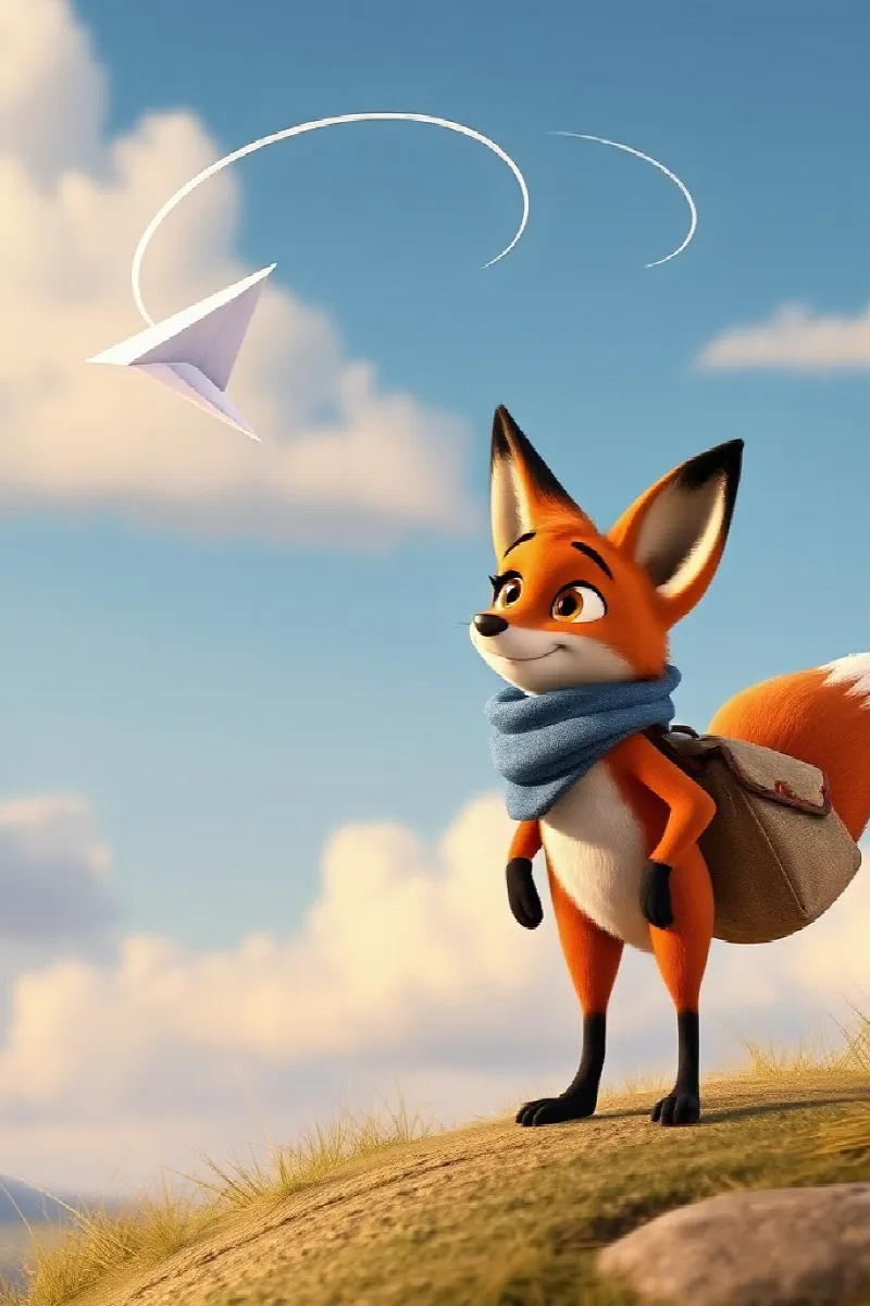 Picture 4 from the tale The Fox's Paper Airplane