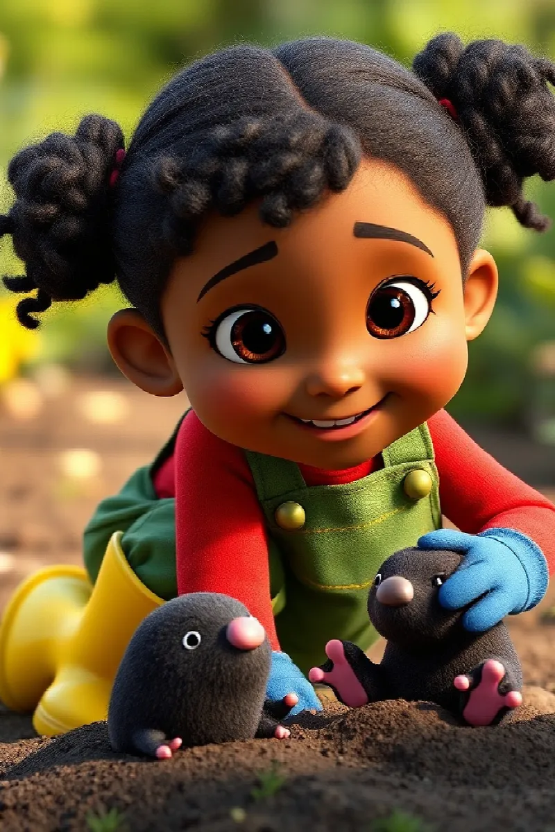 Picture 2 from the tale The Girl and the Little Mole