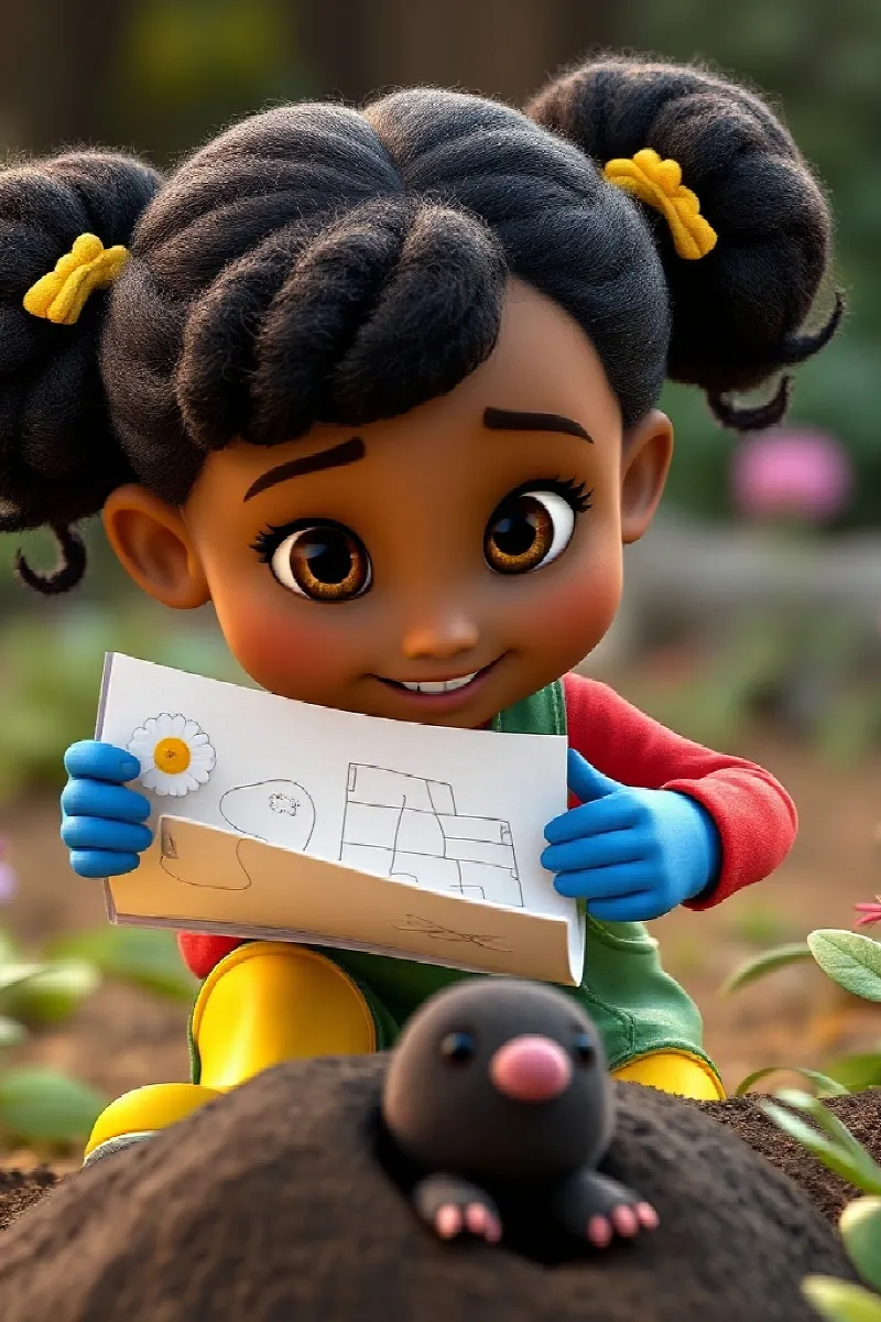 Picture 4 from the tale The Girl and the Little Mole