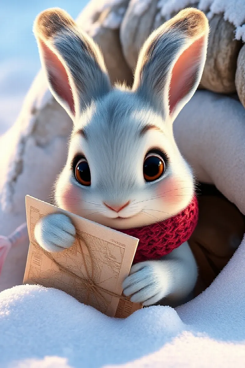 Picture 1 from the tale The Snow Rabbit's Map