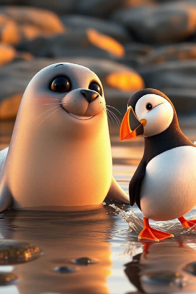 Fok ile Deniz Papağanı masalından 3. resim