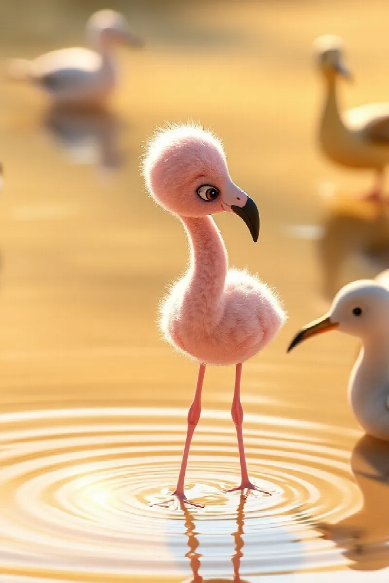 Picture 2 from the tale The Little Flamingo