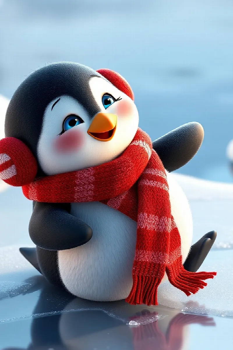 Penguenin Kayıp Yansıması masalından 1. resim