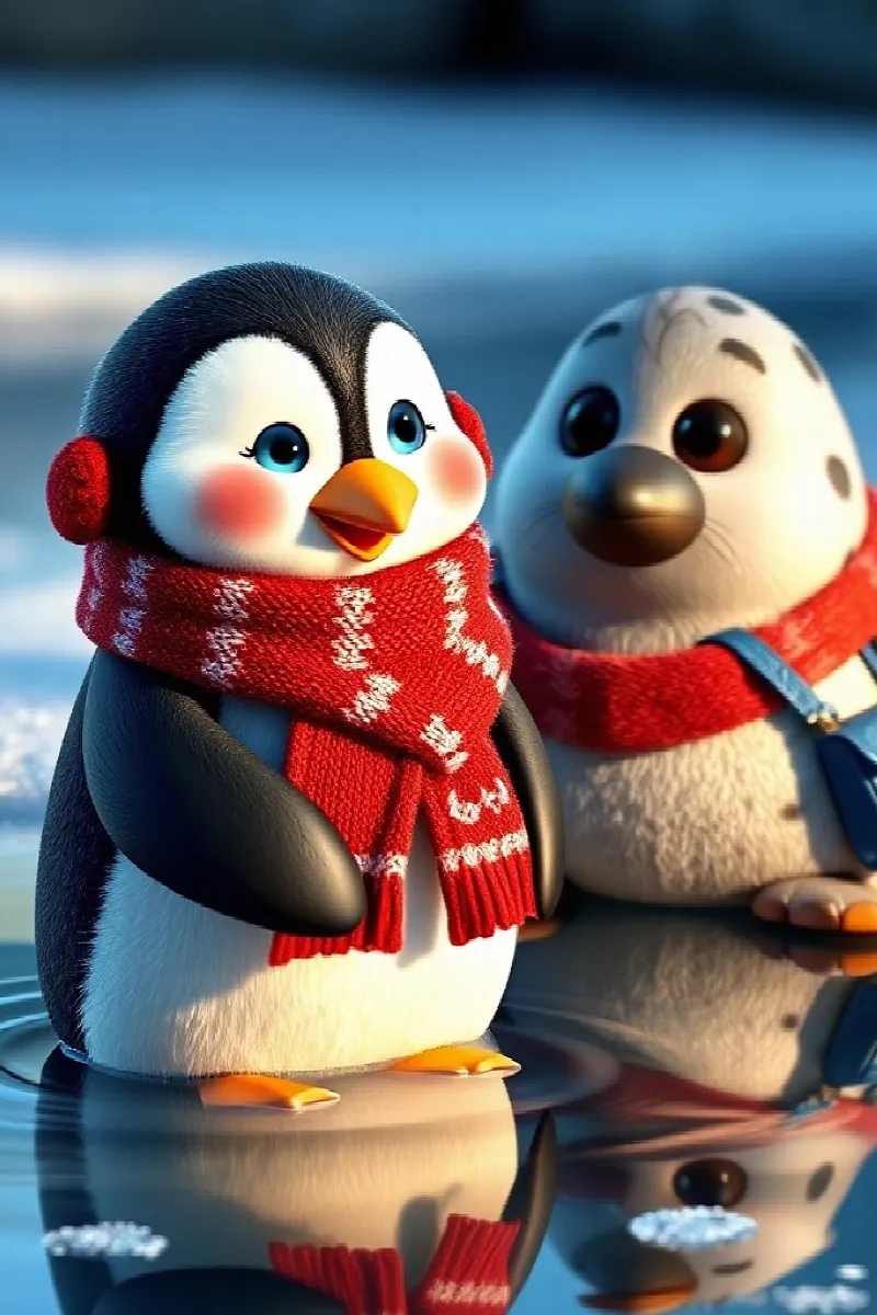 Penguenin Kayıp Yansıması masalından 2. resim