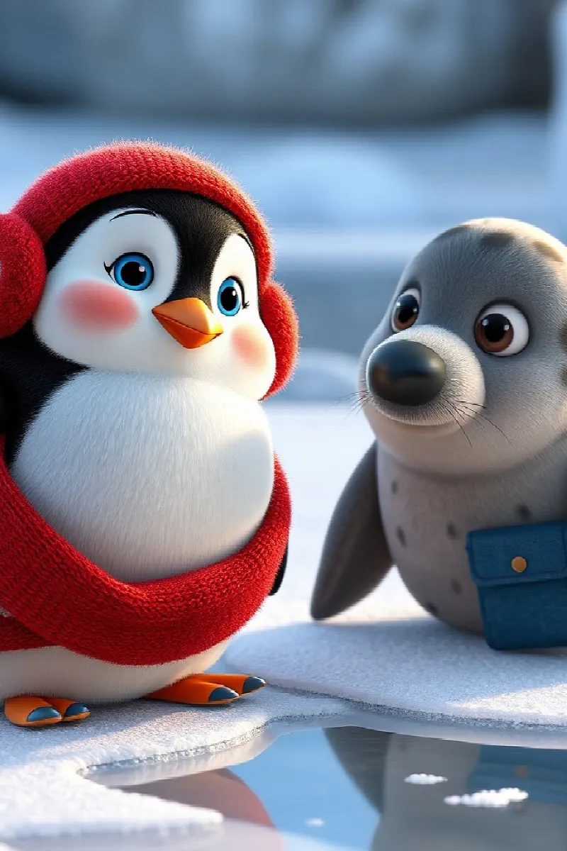 Penguenin Kayıp Yansıması masalından 4. resim