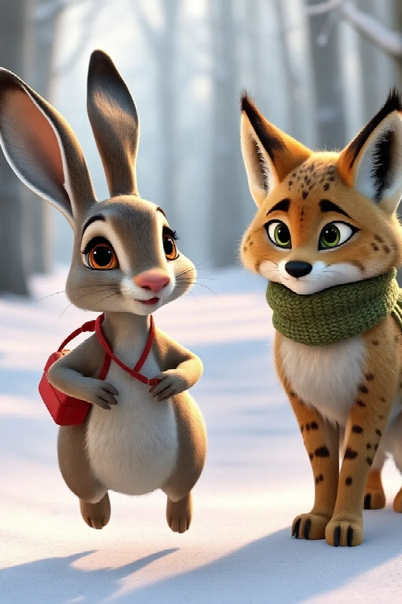 Picture 2 from the tale The Lynx and the Hare