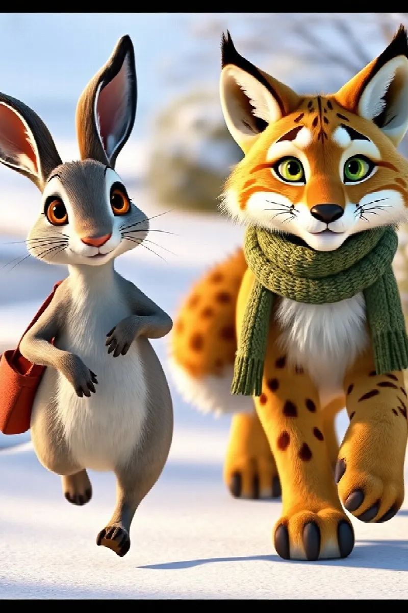 Picture 4 from the tale The Lynx and the Hare