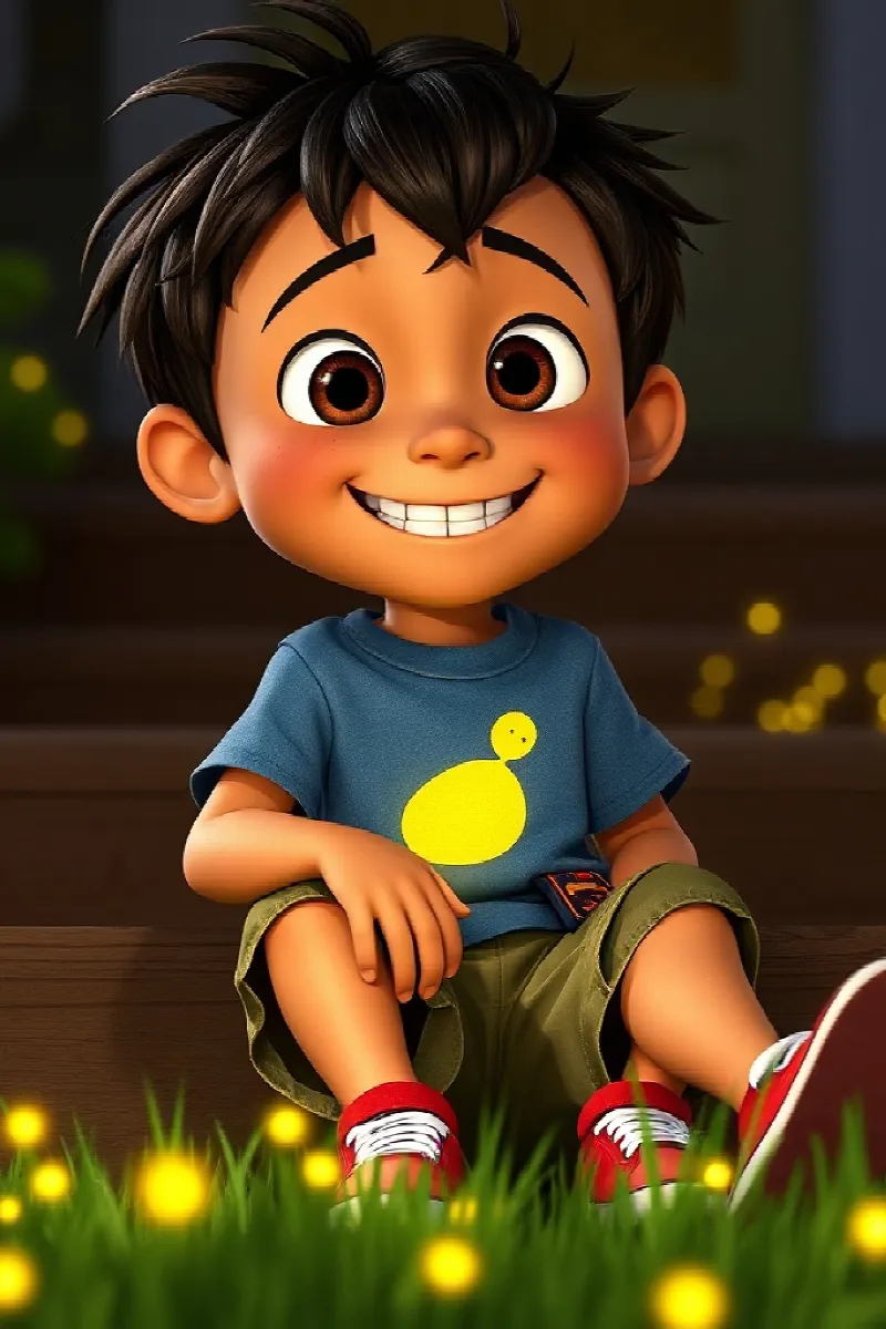 Picture 1 from the tale The Boy and the Fireflies