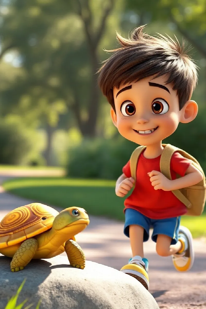 Picture 1 from the tale The Boy and the Golden Turtle