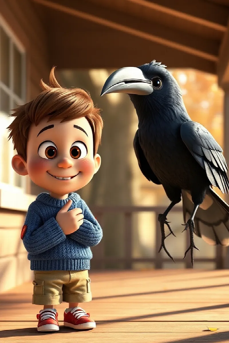 Picture 2 from the tale The Boy and the Raven
