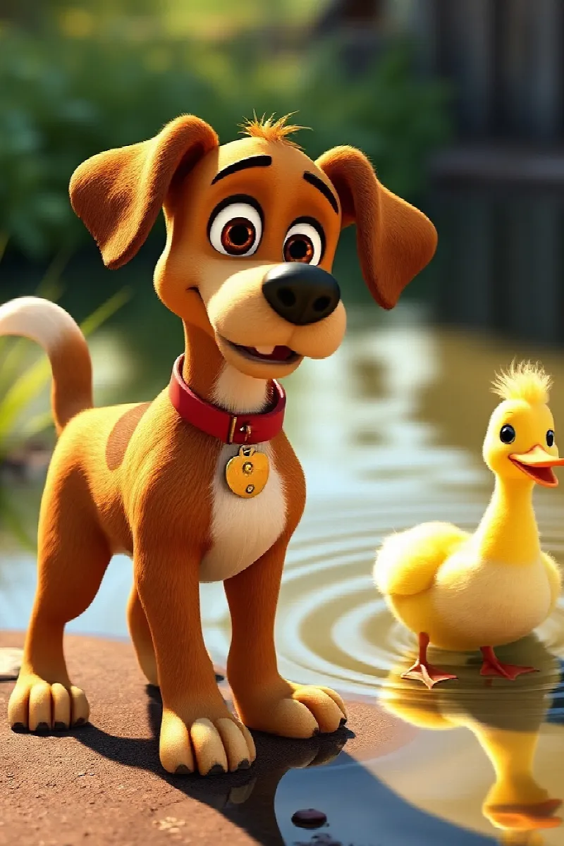 Picture 3 from the tale The Dog and the Duck