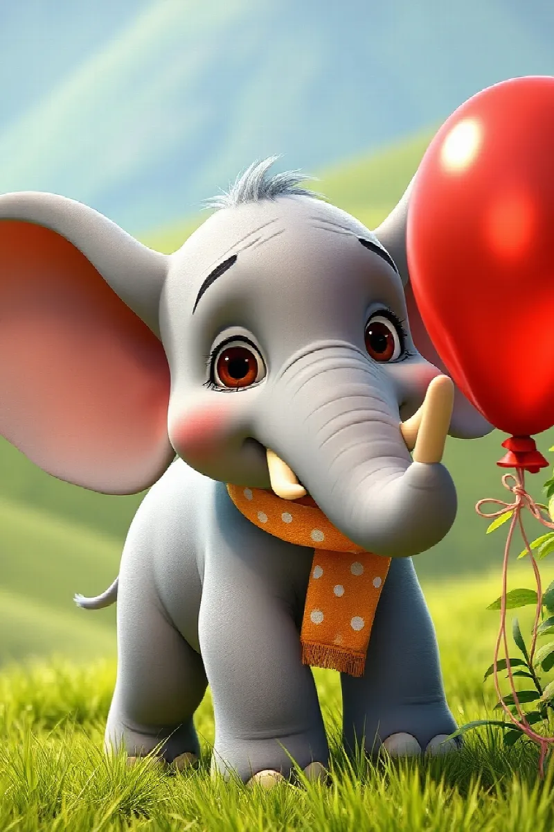 Picture 1 from the tale The Elephant's Red Balloon