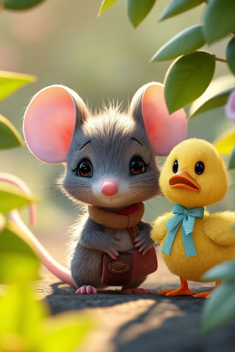 Picture 2 from the tale The Mouse and the Duckling