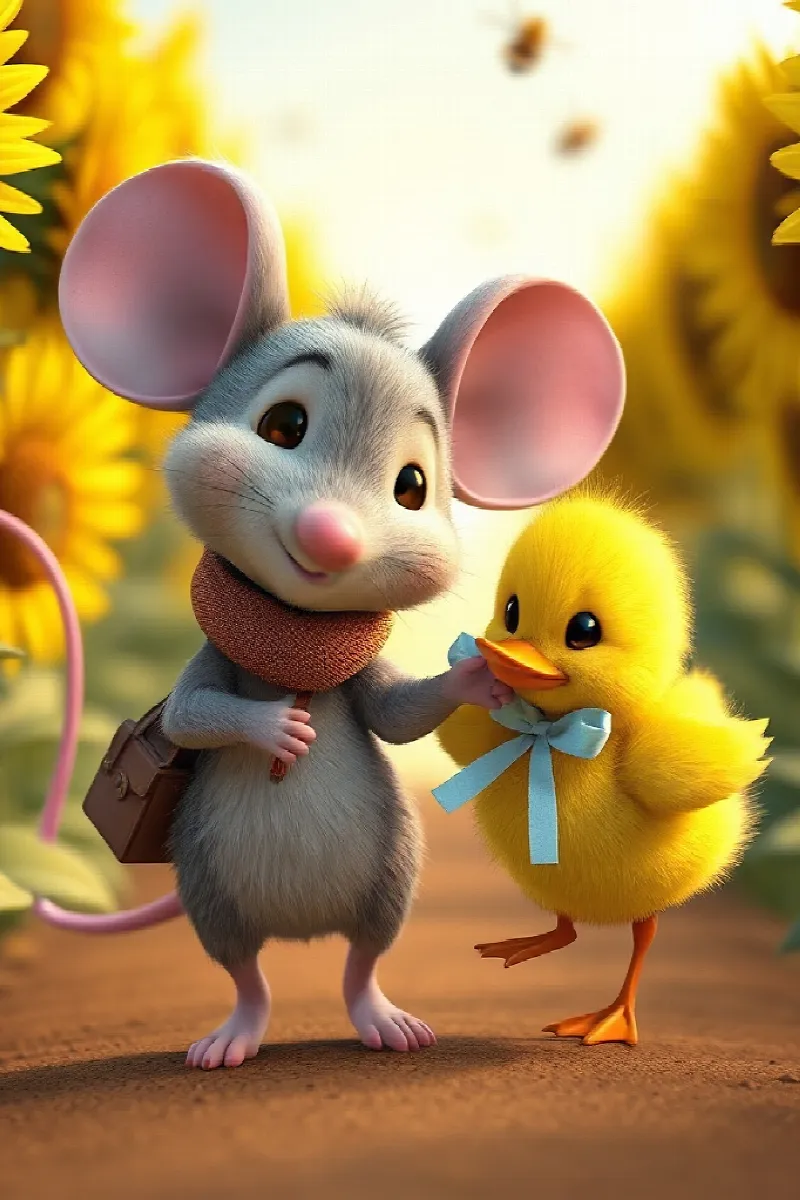 Picture 4 from the tale The Mouse and the Duckling