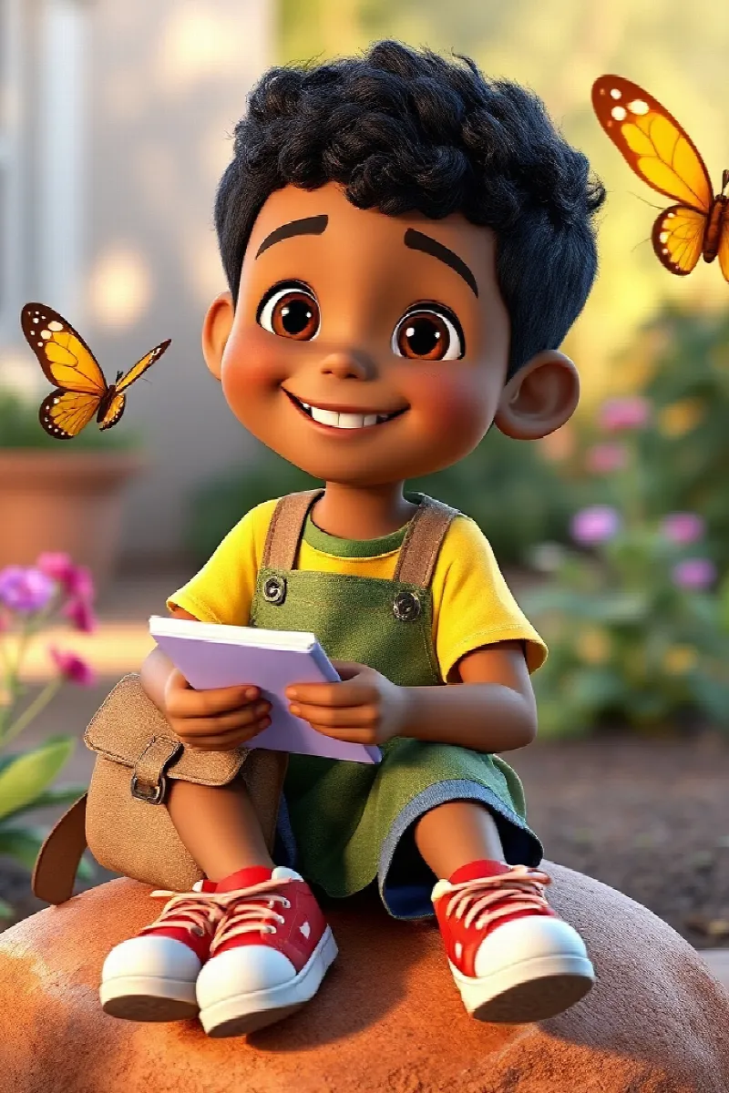 Picture 2 from the tale The Boy and the Little Butterfly