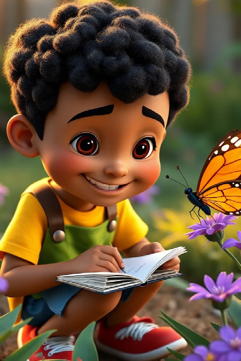 Picture 3 from the tale The Boy and the Little Butterfly