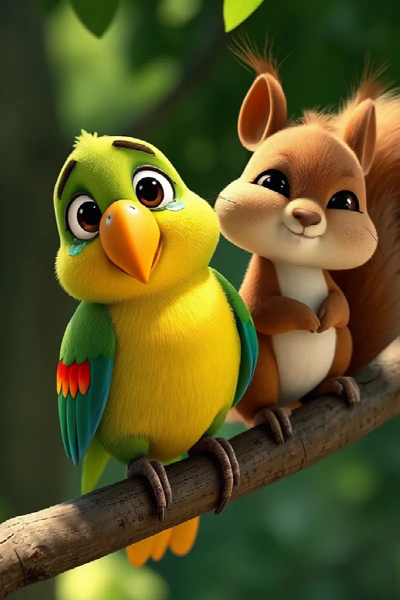 Picture 4 from the tale The Parrot Who Forgot Words