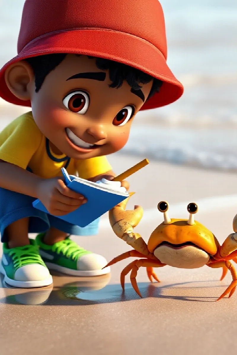 Picture 2 from the tale The Boy and the Little Crab