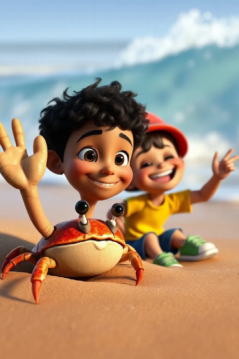 Picture 4 from the tale The Boy and the Little Crab