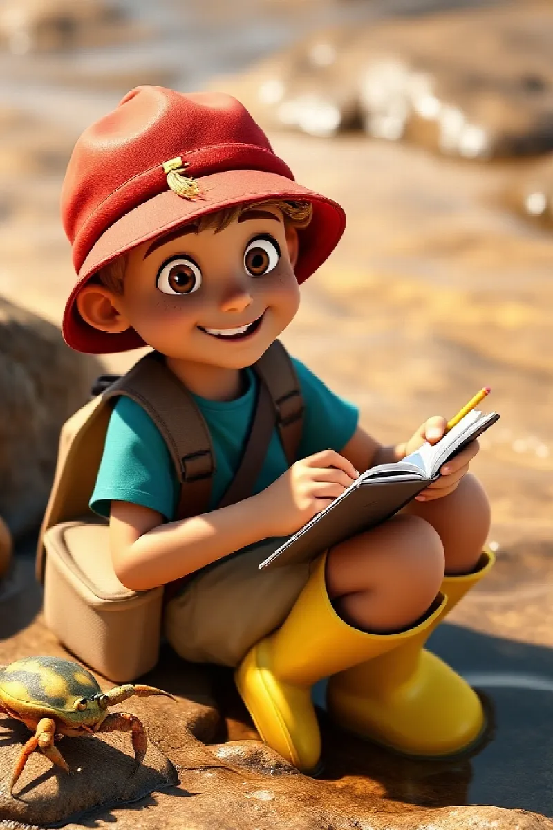 Picture 4 from the tale The Boy and the Little Crab