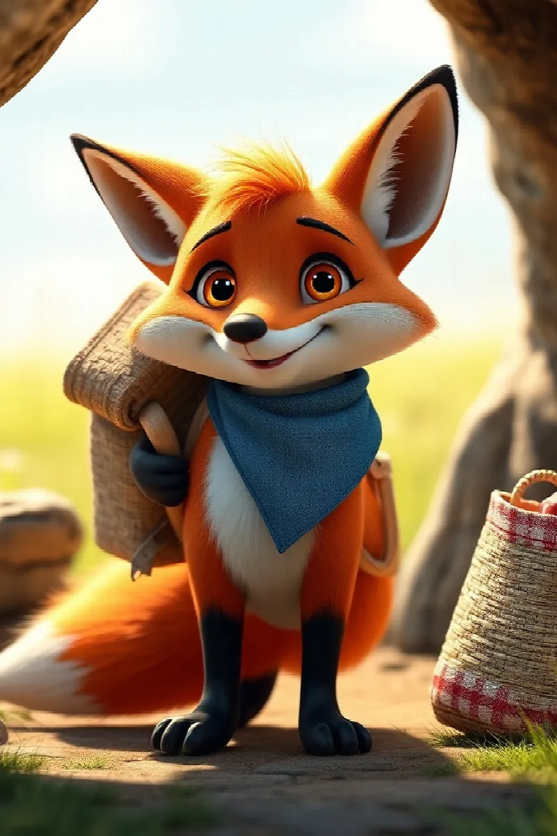 Picture 1 from the tale The Little Fox's Picnic