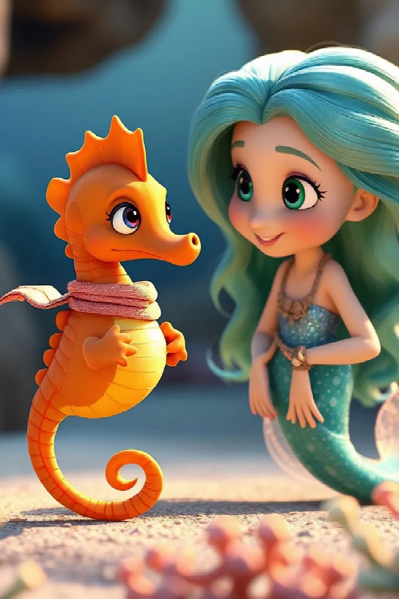 Picture 4 from the tale The Mermaid and the Seahorse