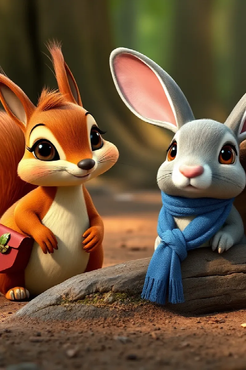 Picture 3 from the tale The Squirrel's Rabbit Friend