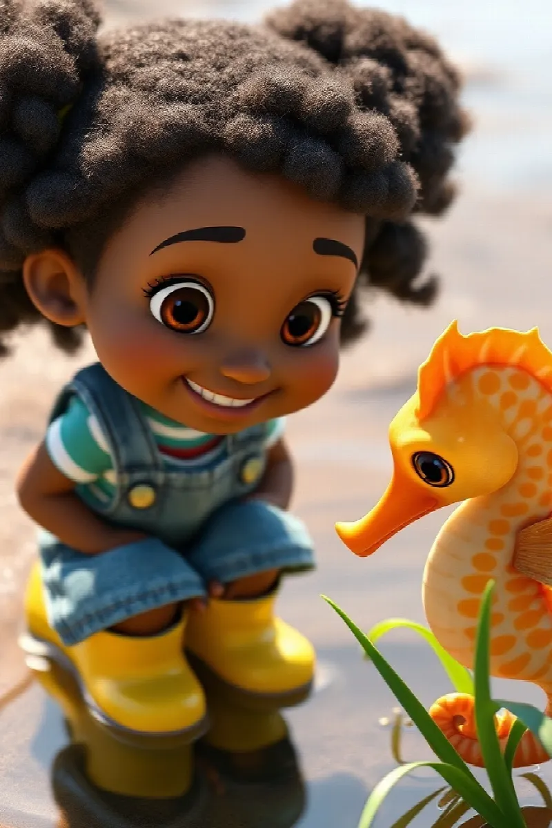 Picture 2 from the tale The Girl and the Little Seahorse