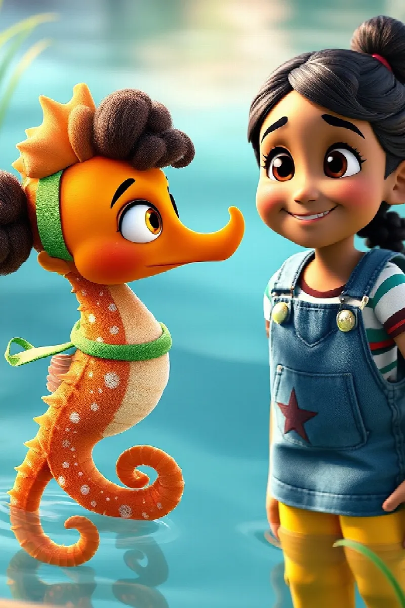 Picture 3 from the tale The Girl and the Little Seahorse