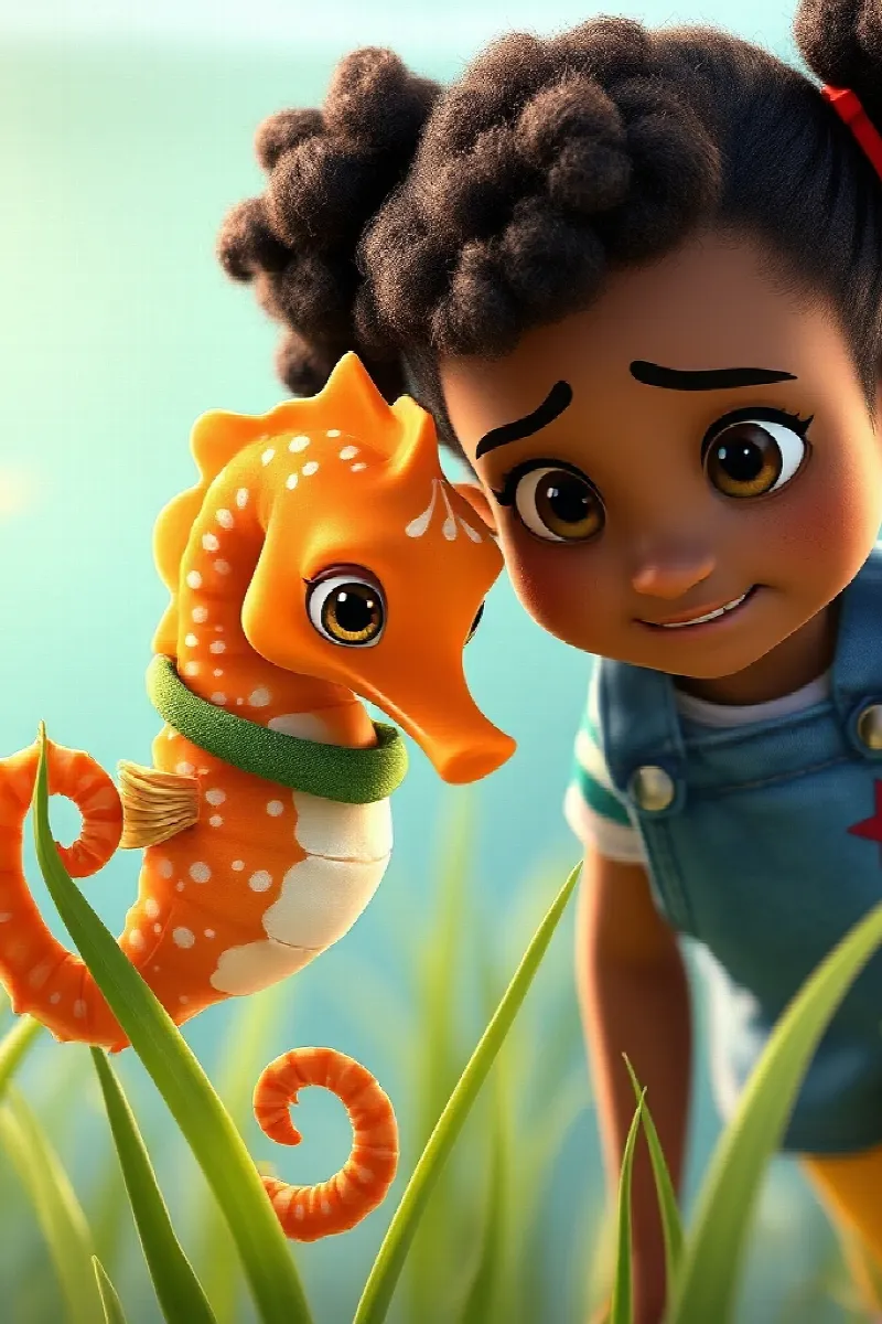 Picture 4 from the tale The Girl and the Little Seahorse