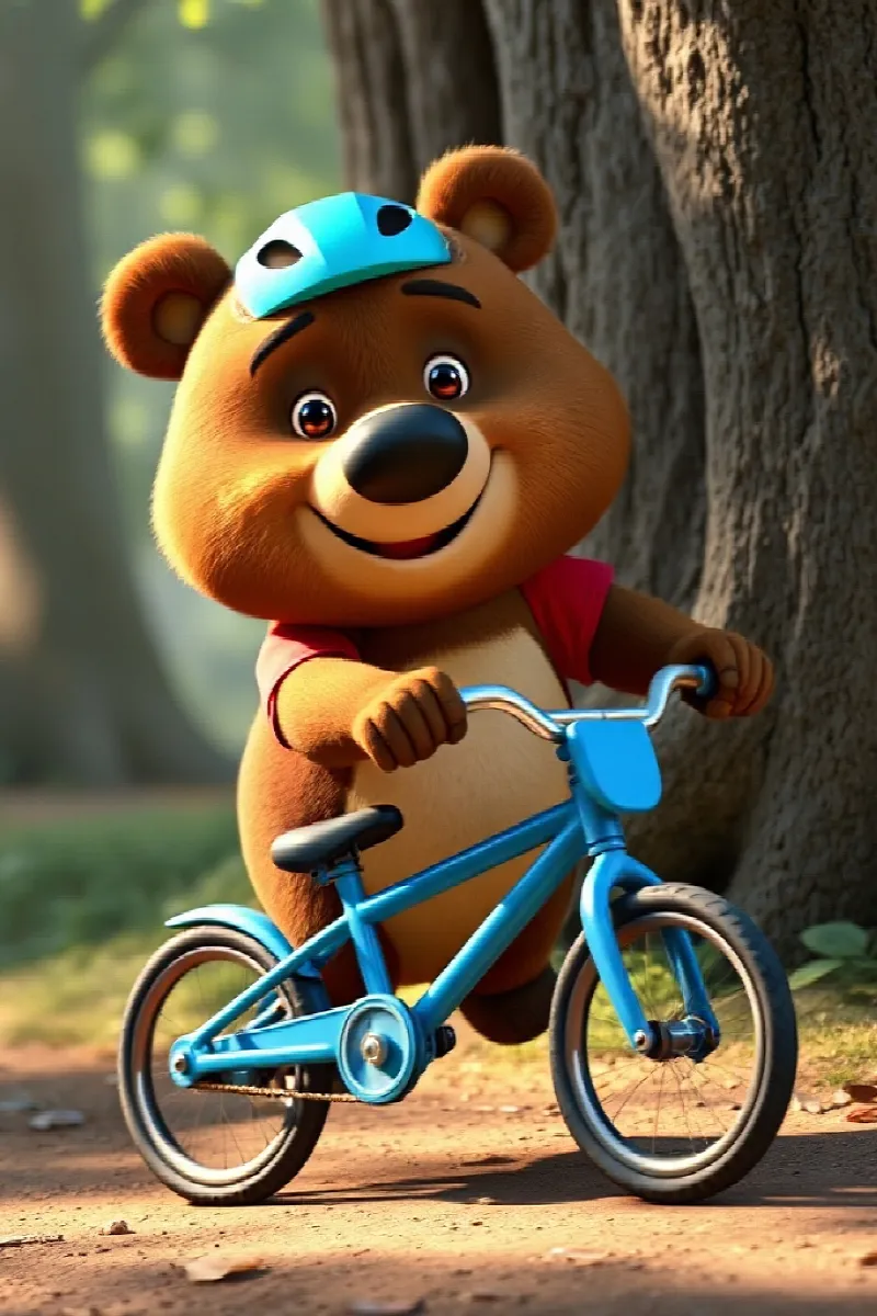 Picture 3 from the tale The Bear's Blue Bicycle