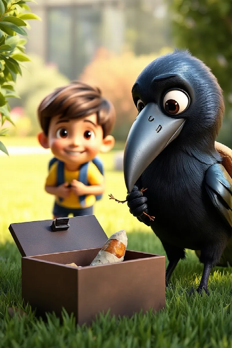 Picture 2 from the tale The Boy and the Clever Crow