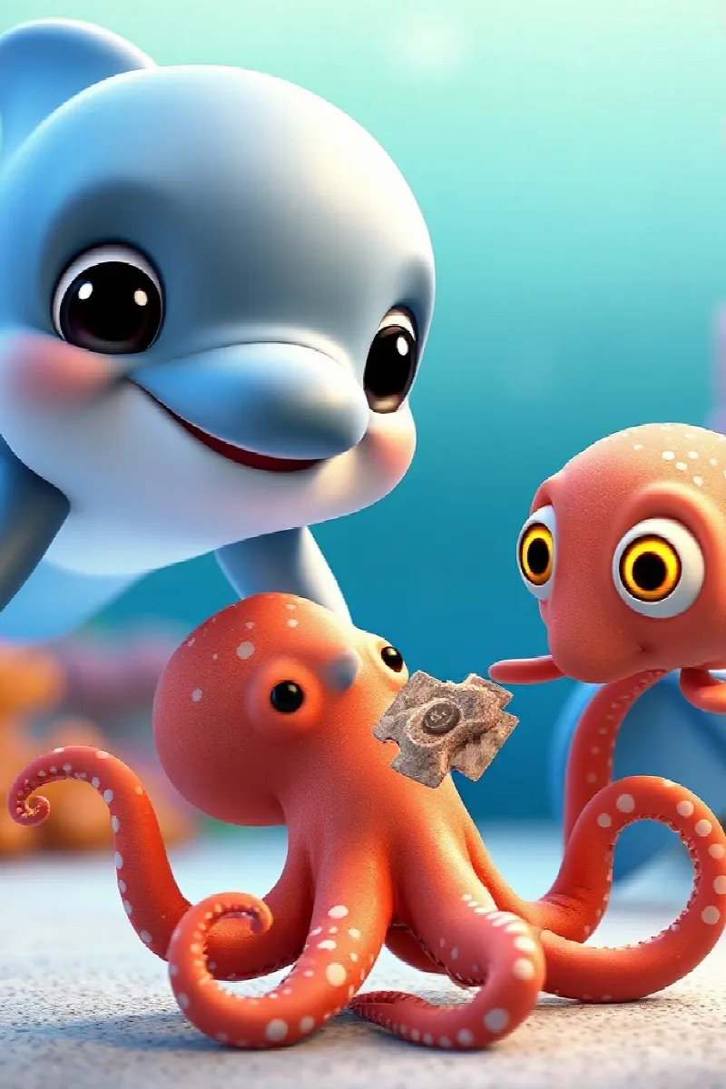 Picture 4 from the tale The Dolphin's Octopus Friend