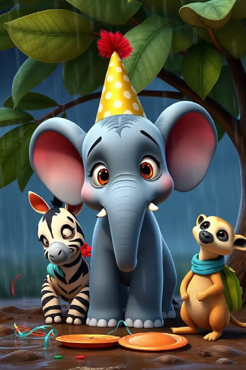 Picture 4 from the tale The Elephant's Rainy Birthday
