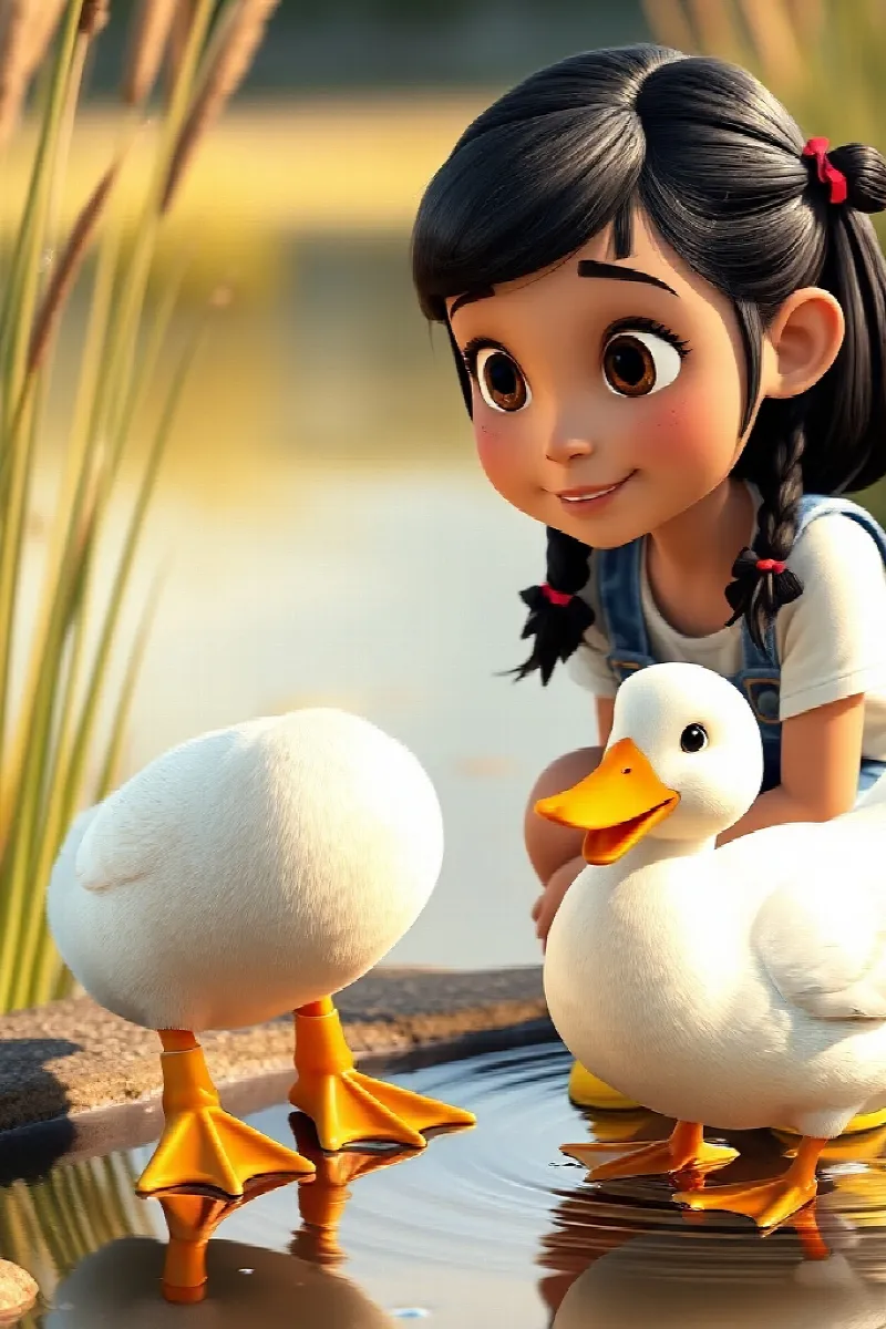 Picture 2 from the tale The Girl and the Duck