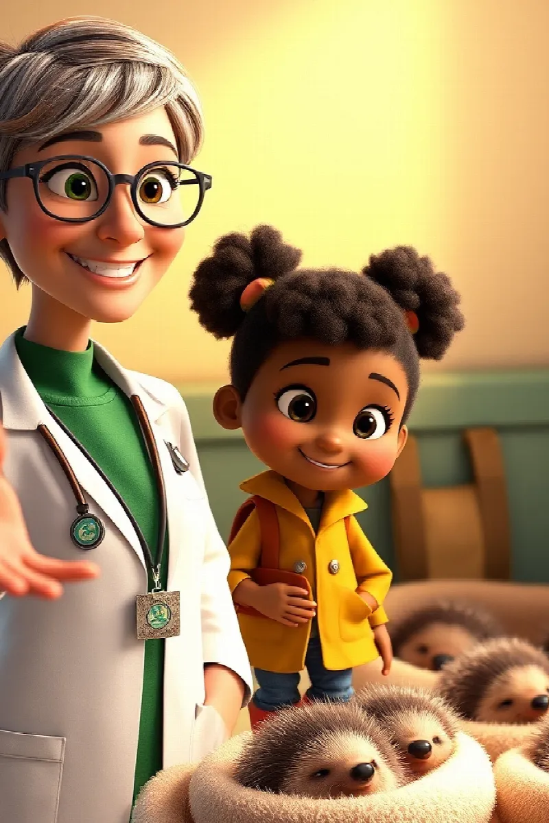 Picture 3 from the tale The Girl and the Hedgehog Hospital