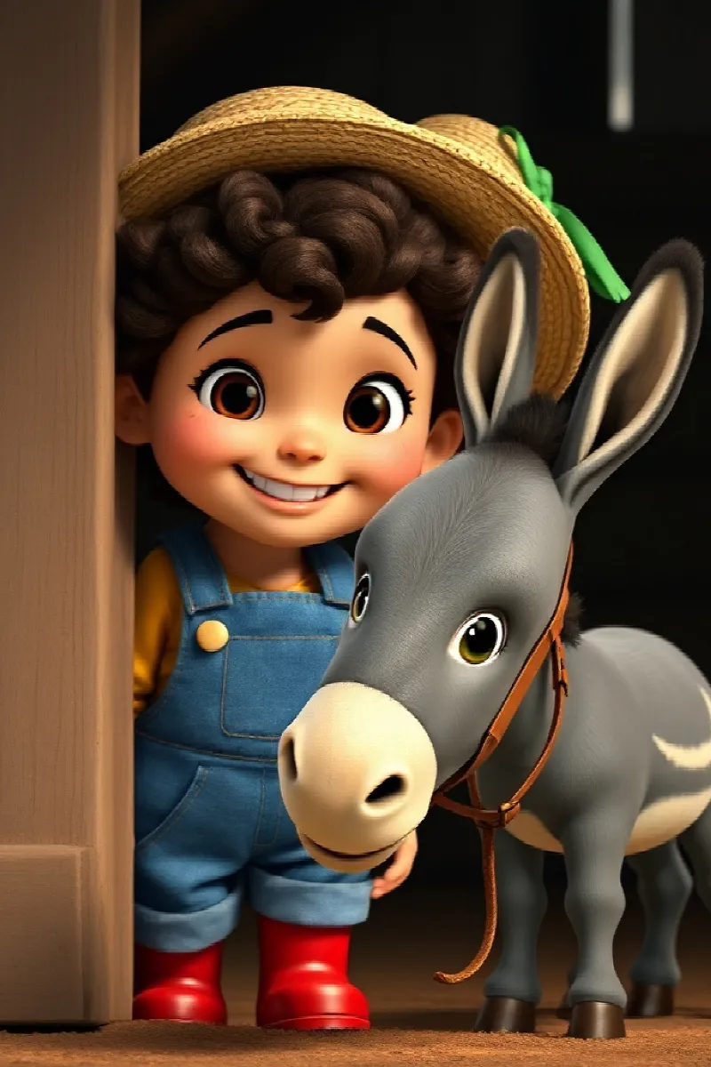 Picture 2 from the tale The Girl and the Little Donkey