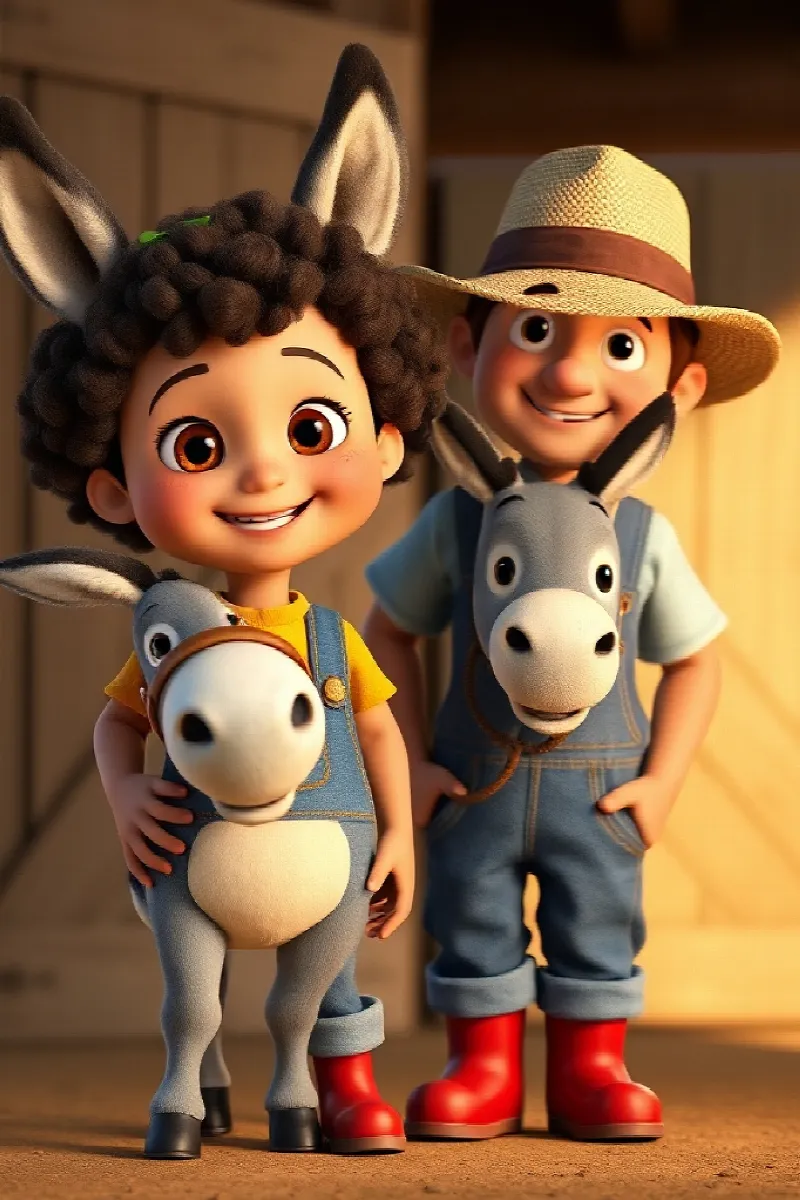 Picture 3 from the tale The Girl and the Little Donkey