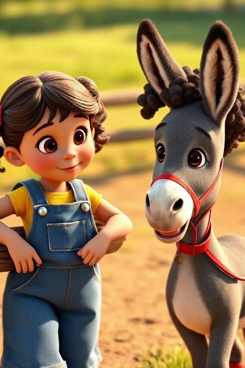 Picture 3 from the tale The Girl and the Little Donkey