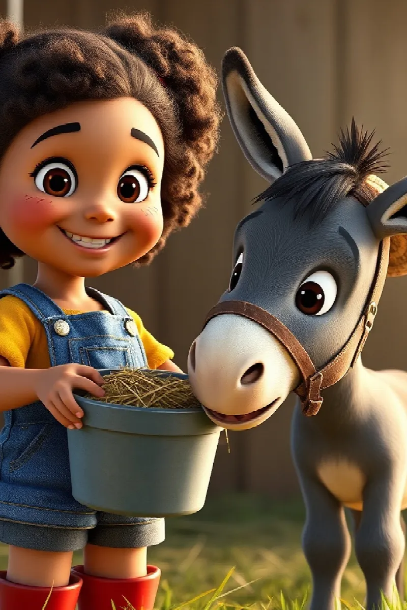 Picture 4 from the tale The Girl and the Little Donkey
