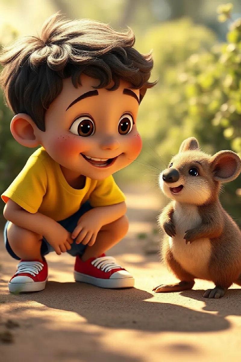 Çocuk ve Quokka masalından 3. resim