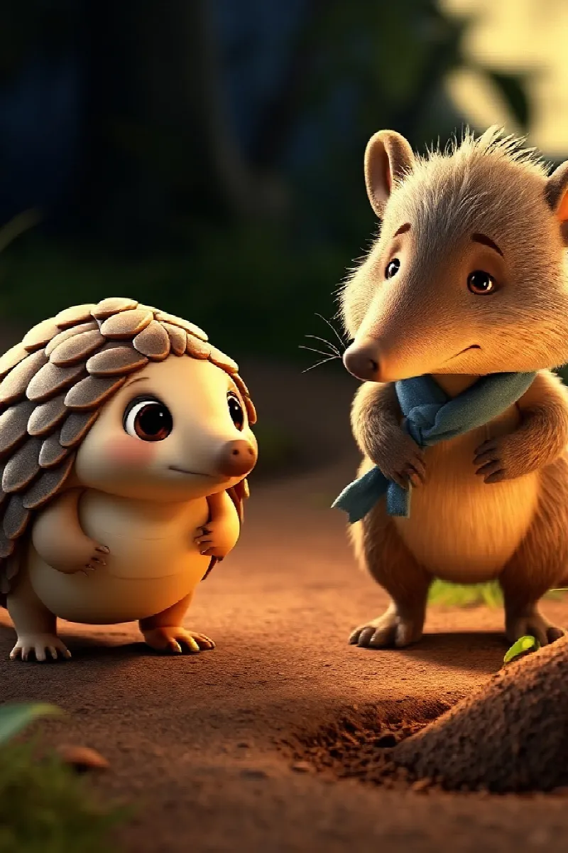Küçük Pangolinin Arkadaşı masalından 3. resim
