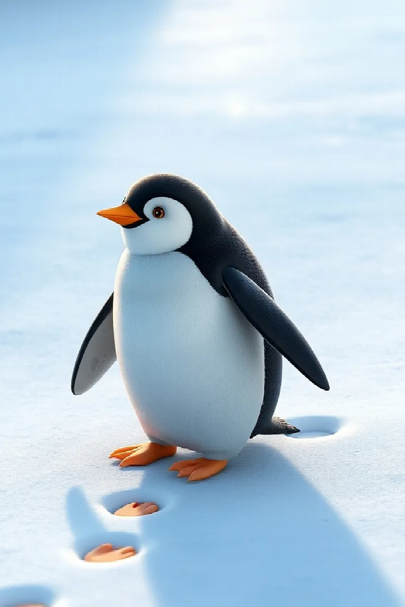 Penguen ve Kar Fırtınası Kuşu masalından 1. resim