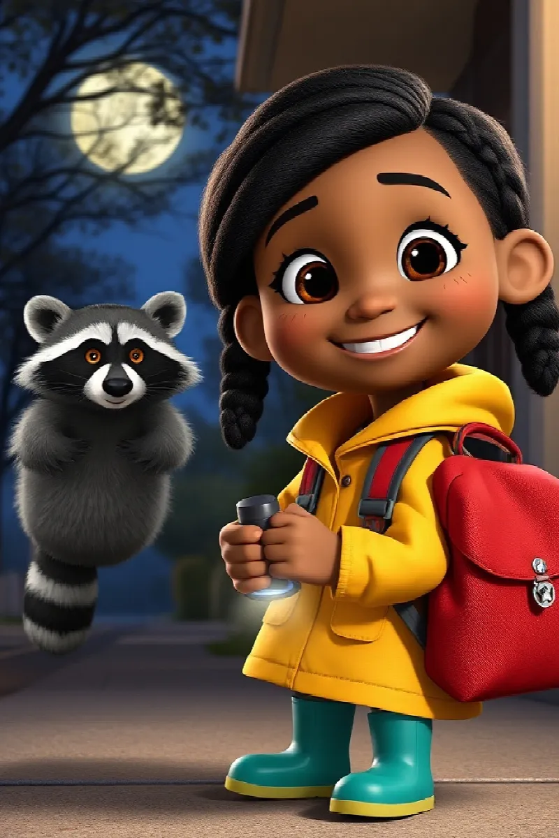 Picture 1 from the tale The Girl and the Raccoon