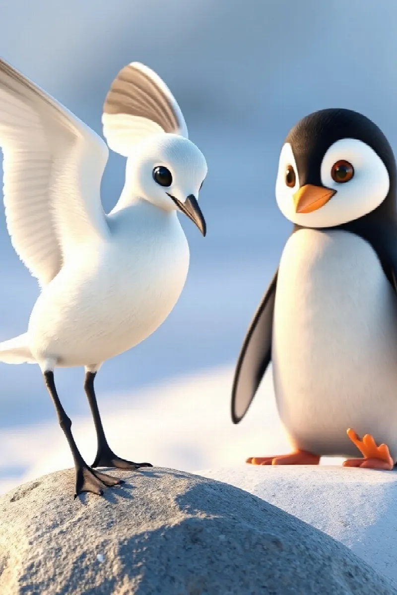 Picture 2 from the tale The Penguin and the Snow Petrel
