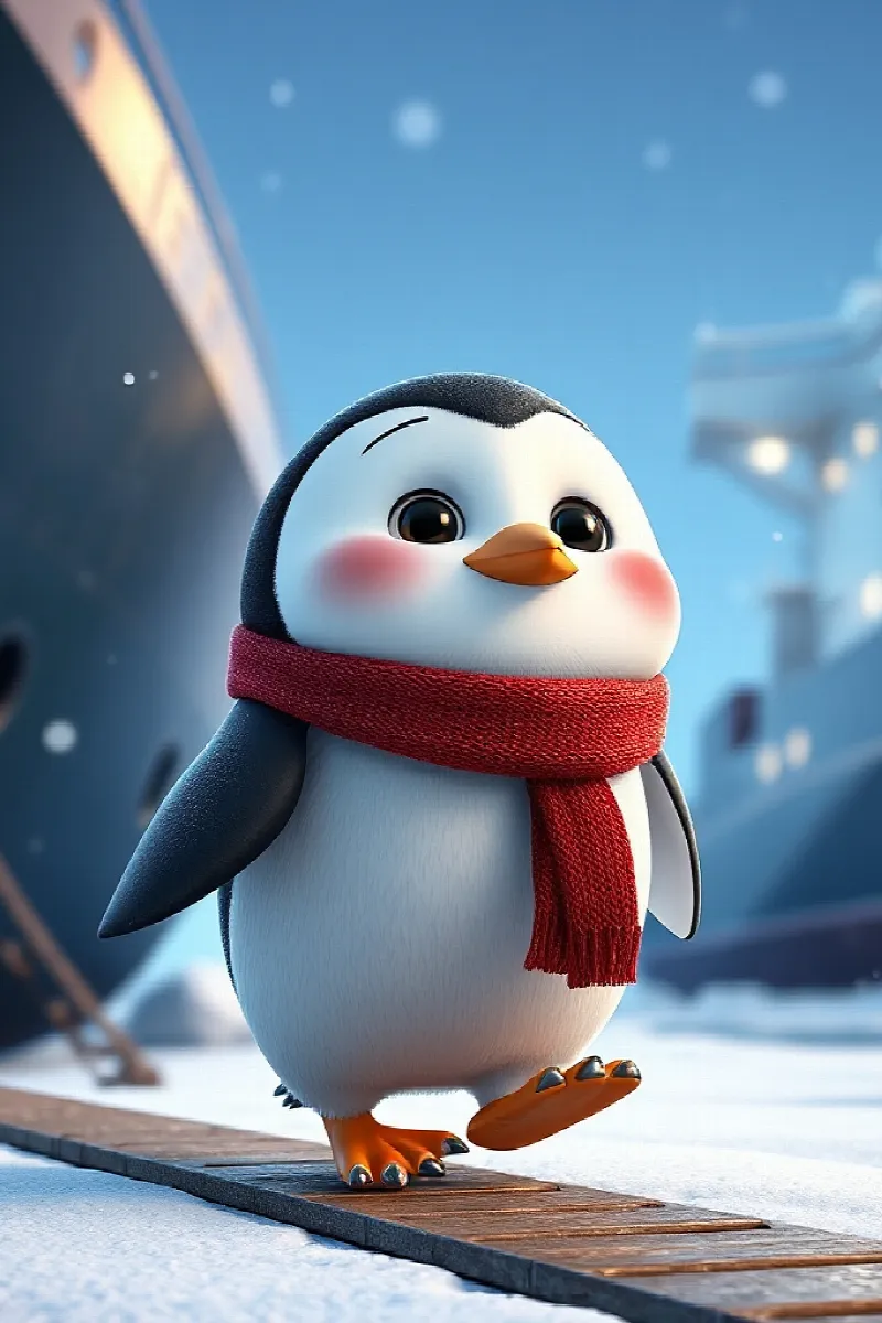 Penguenin Çöl Macerası masalından 1. resim