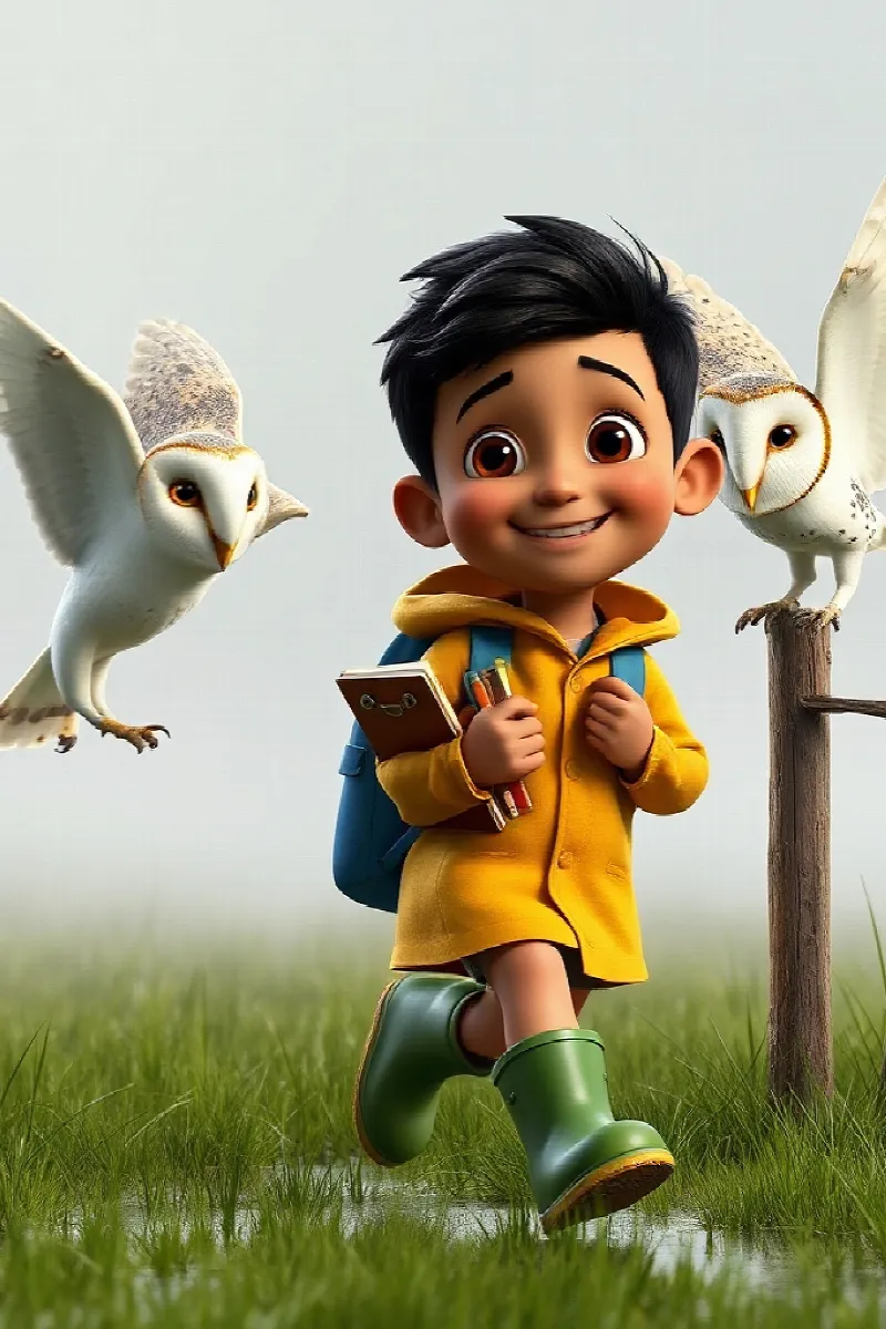 Picture 1 from the tale The Boy and the Barn Owl
