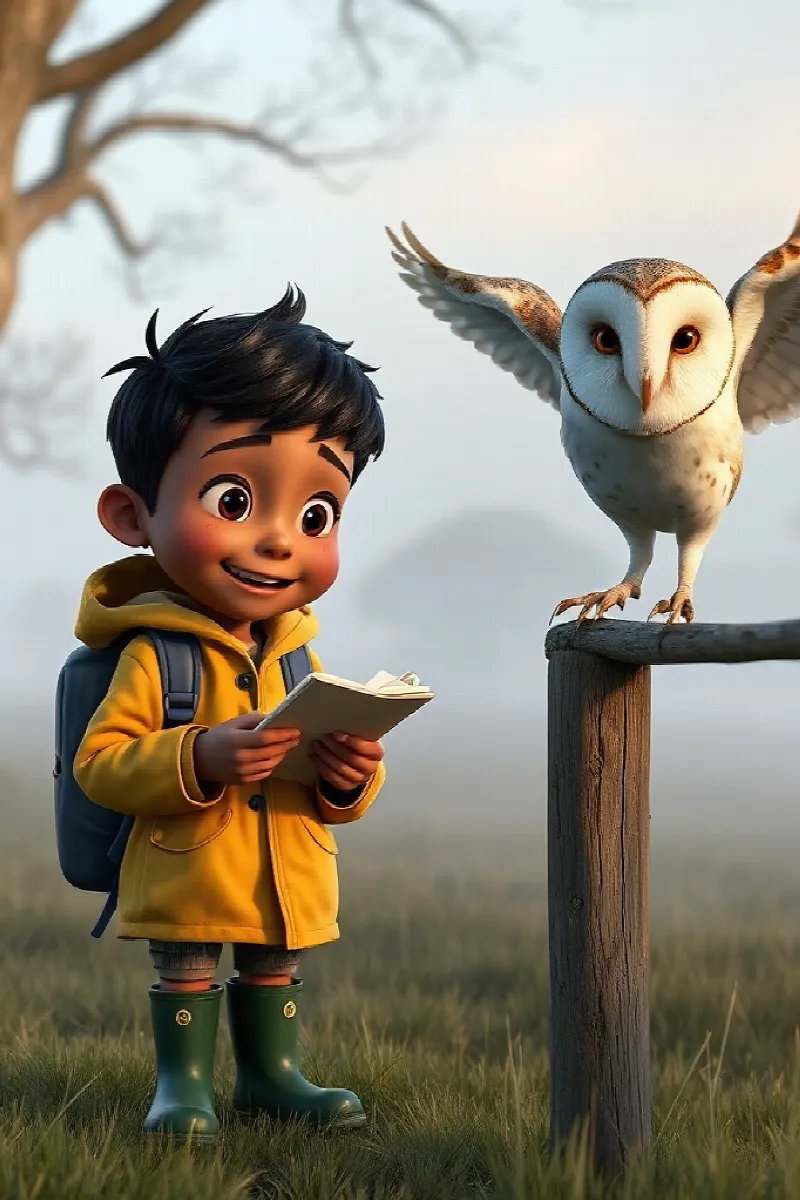 Picture 2 from the tale The Boy and the Barn Owl